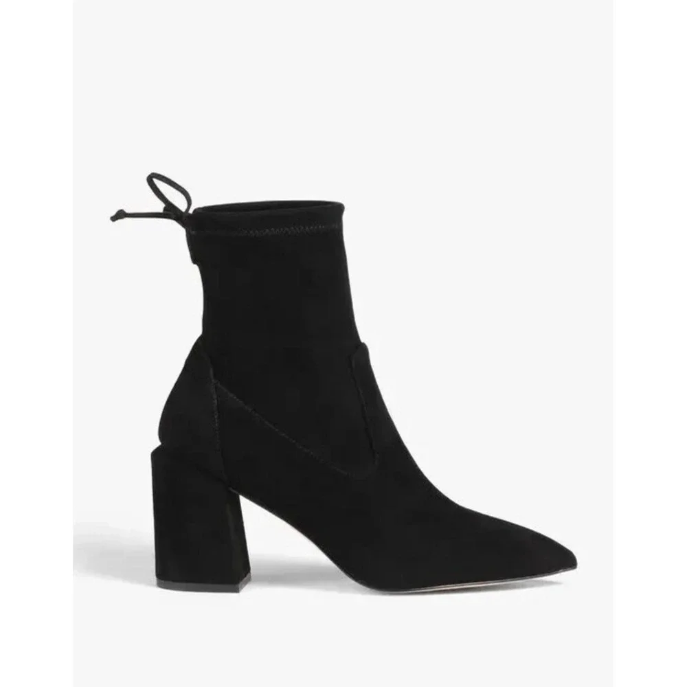 Stuart Weitzman Avenue 85 City Block Suede Boots Black‎ 11.5 Fits like 11